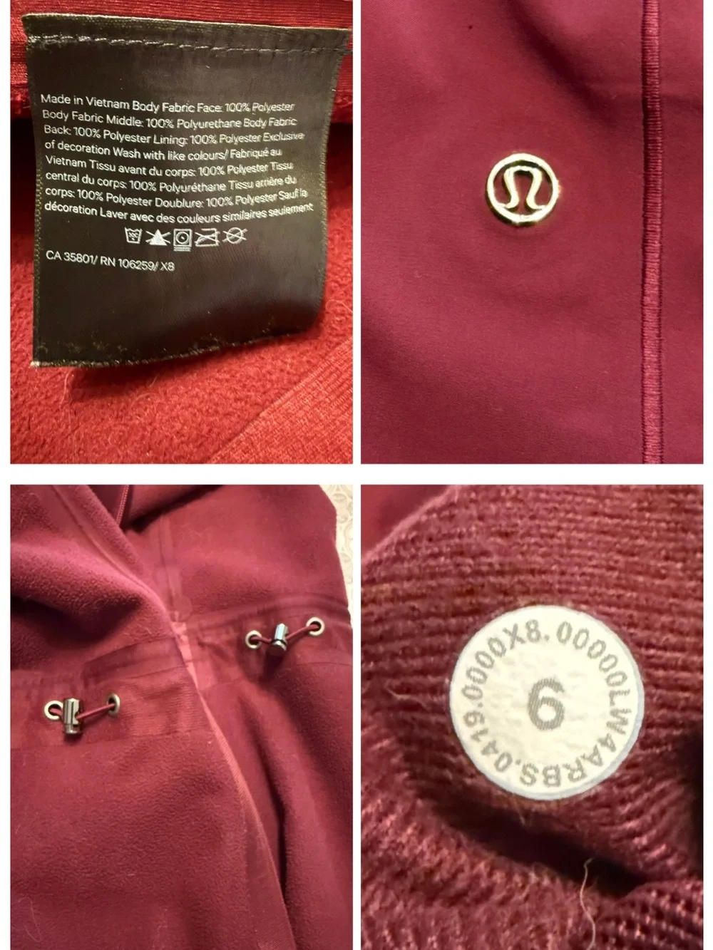Lululemon Glyde Along Sottshell Deep Ruby Size 6
